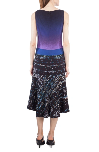 Shop Akris Punto Twilight Print Midi Dress In Multicolor
