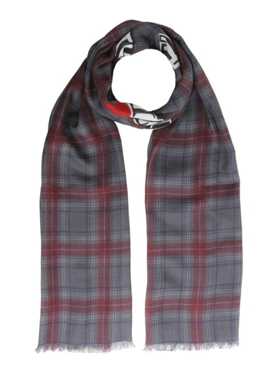 Shop Valentino Printed Scarf In Grigio