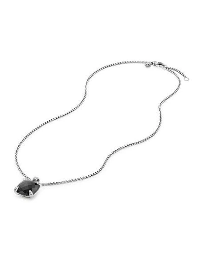 Shop David Yurman 14mm Chatelaine Onyx Pendant Necklace With Diamonds