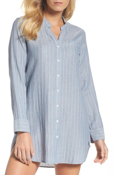 Shop Ugg Vivian Stripe Sleep Shirt In Geyser