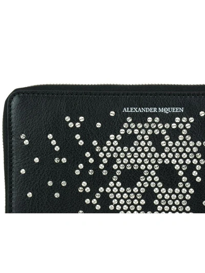 Shop Alexander Mcqueen Studded Skull Wallet In Black