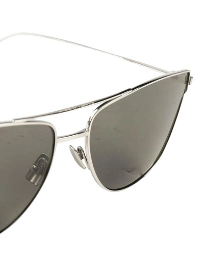 Shop Saint Laurent Sunglasses In Silver Grey