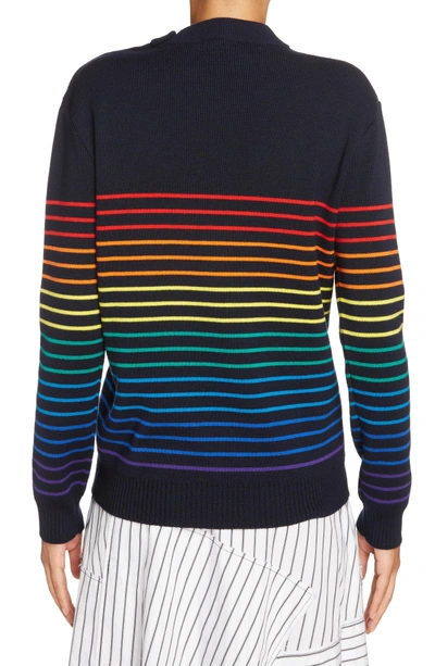 Shop Jw Anderson Mariniere Stripe Wool Sweater In Navy Multi