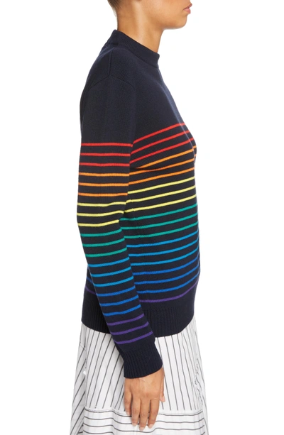 Shop Jw Anderson Mariniere Stripe Wool Sweater In Navy Multi