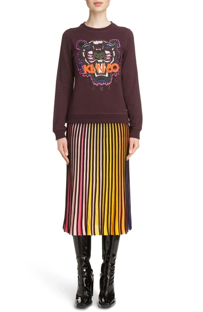 Kenzo Embroidered Cotton Sweatshirt In Prune arancio ModeSens