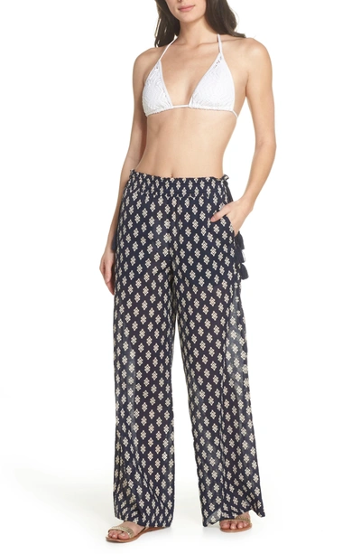 Shop Tory Burch Double Diamond Cover-up Pants In Tory Navy Double Diamonds