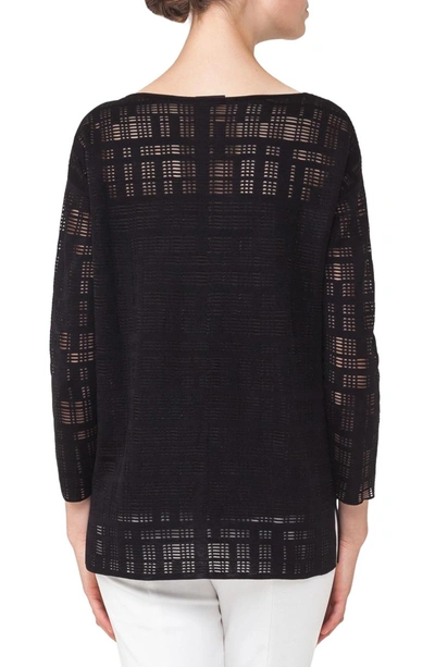 Shop Akris Square Embroidered Silk Blend Tunic In Black