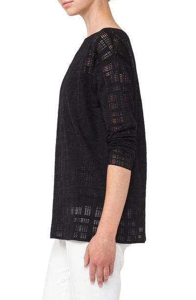 Shop Akris Square Embroidered Silk Blend Tunic In Black