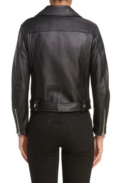 Shop Acne Studios Mock Core Leather Moto Jacket In Black