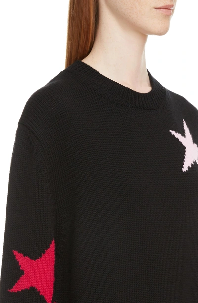 Shop Givenchy Star Cutout Wool Sweater In Black