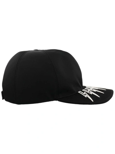 Shop Neil Barrett Thunderbolt Baseball Cap In Black-white