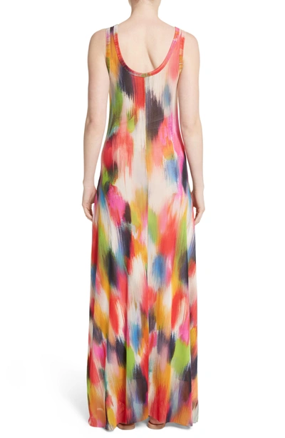 Shop Fuzzi Brushstroke Print Tulle Maxi Dress In Multicolor
