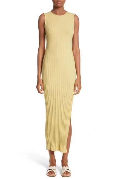 Shop Simon Miller Tali Stretch Ribbed Body-con Dress In Anis