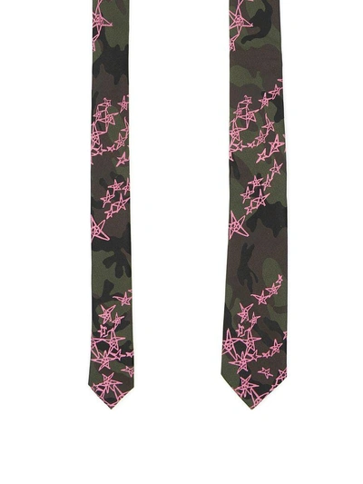 Shop Valentino Camouflage Jacquard Silk Tie In Camou Aemy Soft Pink (pink)