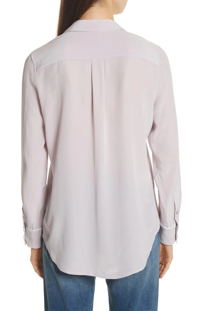 Shop Equipment Keira Piped Silk Shirt In Violet Ice