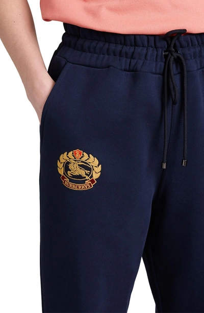 Shop Burberry Vintage Crest Sweatpants In Midnight Blue