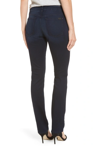 Shop Jen7 Slim Straight Jeans In Riche Touch Blue/ Black