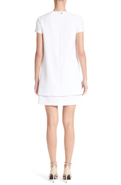 Shop Versace Cutout Stretch Cady Dress In Optical White