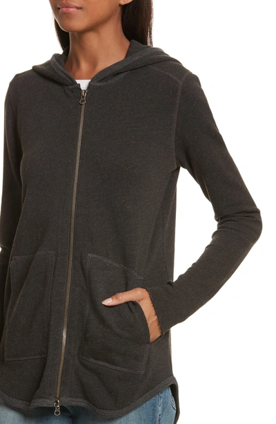 Shop Atm Anthony Thomas Melillo Front Zip Hoodie In Charcoal Heather