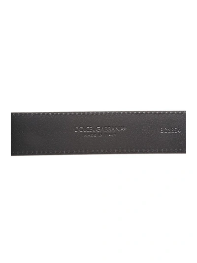 Shop Dolce & Gabbana Logo Plaque Leather Belt In Black