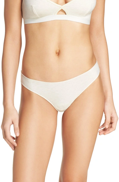 Shop Madewell Jersey Thong In Heather Bisque