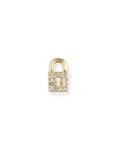 Shop Sydney Evan 14k Diamond Lock Single Stud Earring In Yellow Gold