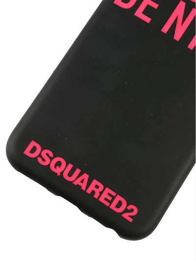 Shop Dsquared2 Iphone Case In Nero/fuxia