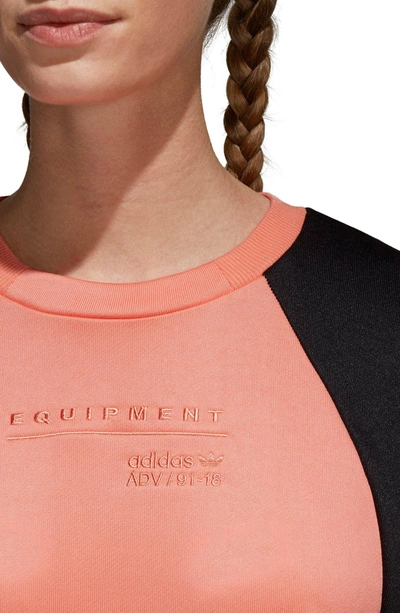 Shop Adidas Originals Eqt Sweatshirt In Chalk Coral
