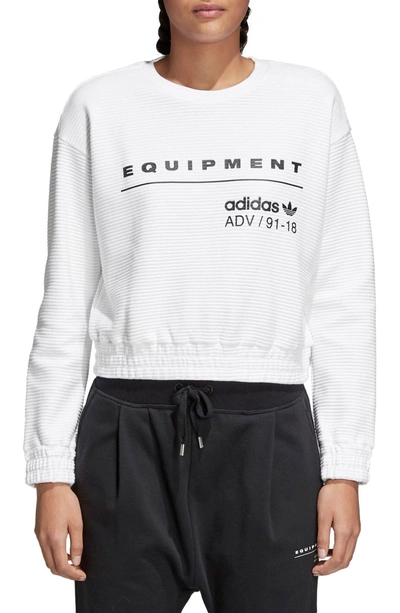 Shop Adidas Originals Eqt Sweatshirt In White