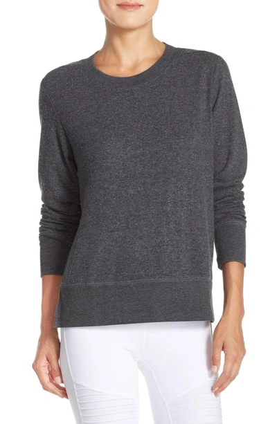 Shop Alo Yoga 'glimpse' Long Sleeve Top In Charcoal Heather