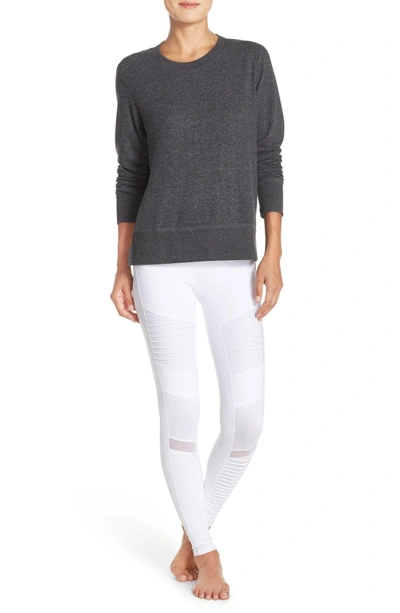 Shop Alo Yoga 'glimpse' Long Sleeve Top In Charcoal Heather