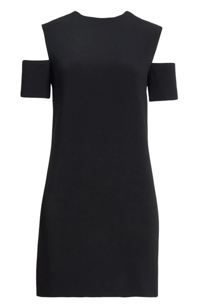 Shop Helmut Lang Cold Shoulder Shift Dress In Black