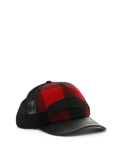 Shop Dsquared2 Baseball Cap In Nero Rossonero