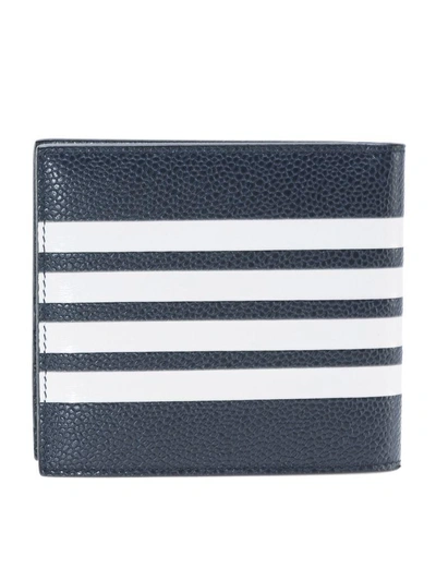 Shop Thom Browne Billfold 4 Bar Stripe In Navy