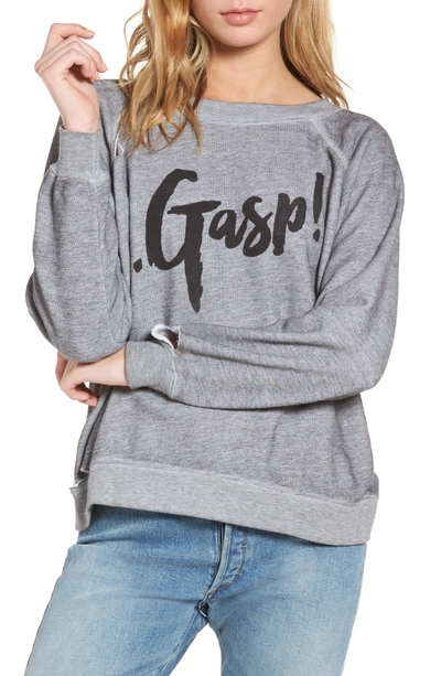 Shop Wildfox Gasp Thrashed Sommers Sweatshirt In Heather Burnout