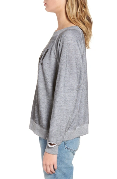 Shop Wildfox Gasp Thrashed Sommers Sweatshirt In Heather Burnout