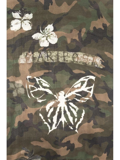Shop Valentino Camouflage Mariposa Scarf In Basic