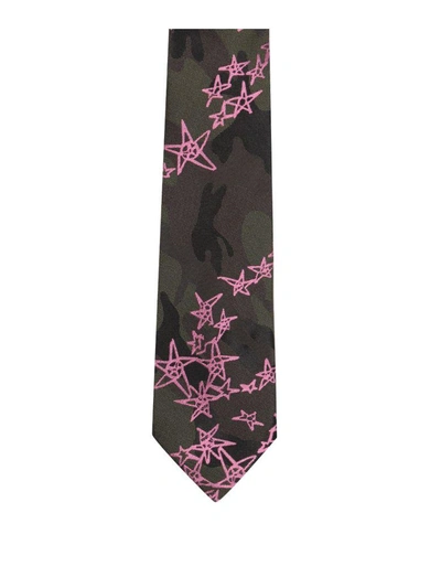 Shop Valentino Silk Jacquard Tie In Verde