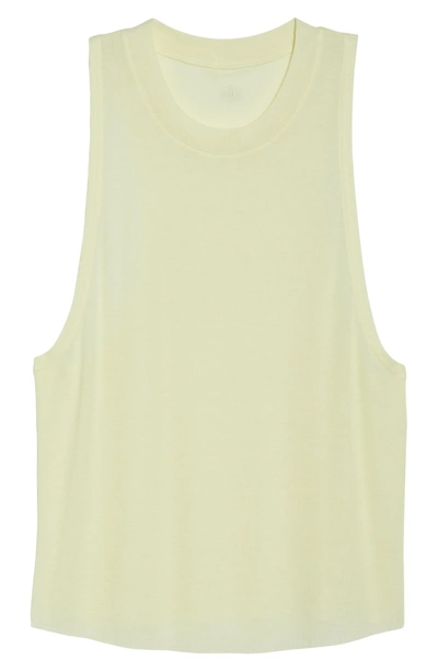 Shop Alo Yoga Heat Wave Ribbed Muscle Tee In Citrine