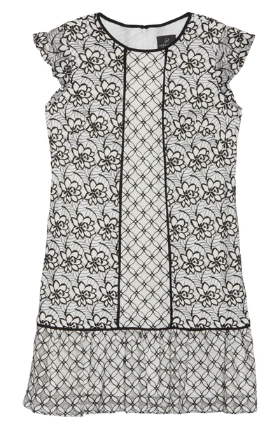Shop Adrianna Papell Lace Shift Dress In Ivory/ Black