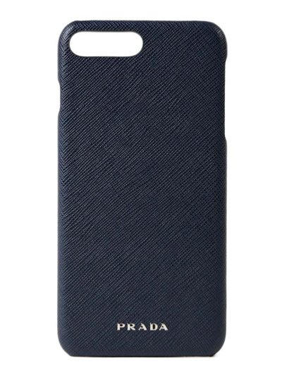 Shop Prada Saffiano Travel Iphone 7 Plus Cover In Baltico