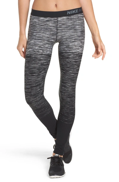 Nike Pro Hyperwarm Fleece-lined Stirrup Leggings In Dark Gray/white
