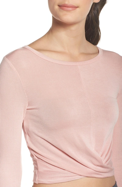 Shop Alo Yoga Cover Wrapped Tee In Powder Pink