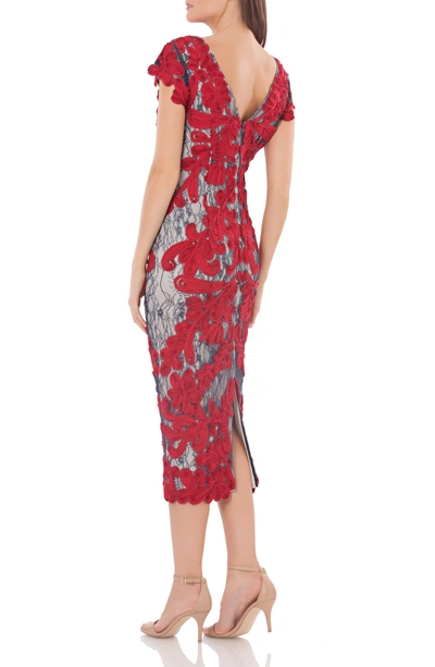 Shop Js Collections Soutache Lace Midi Dress In Red