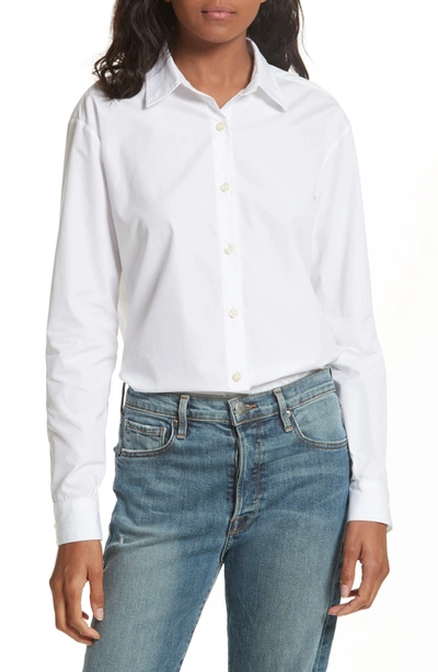 Shop Kule The Hutton Cotton Poplin Shirt In White