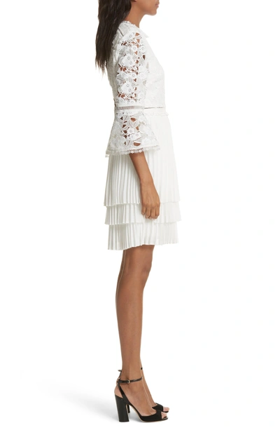 Shop Ted Baker Stefoni Lace Bodice Pleated Dress In Natural