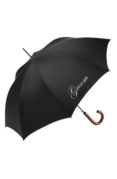 Shop Shedrain Wedding Day Auto Open Stick Umbrella In Groom Black