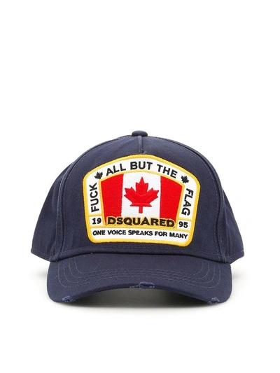 Shop Dsquared2 Canada Baseball Cap In Navyblu