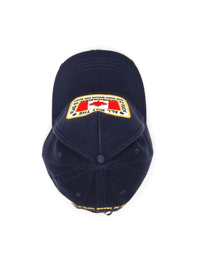 Shop Dsquared2 Canada Baseball Cap In Navyblu