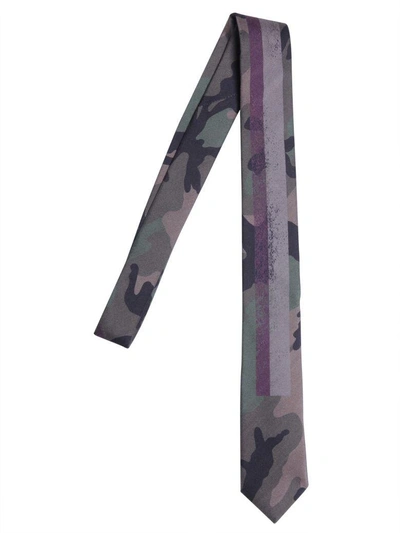 Shop Valentino Camouflage Tie In Multicolor